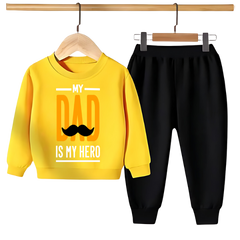 MY DAD IS MY HERO PRINTED SWEATSHIRT SET