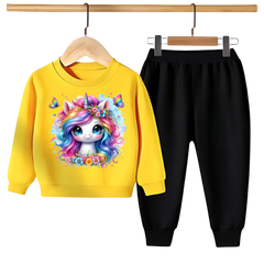 CUTE UNICORN PRINTED SWEATSHIRT SET