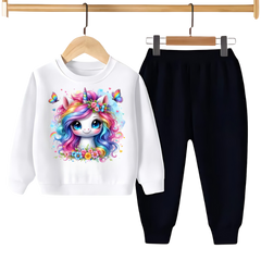 CUTE UNICORN PRINTED SWEATSHIRT SET