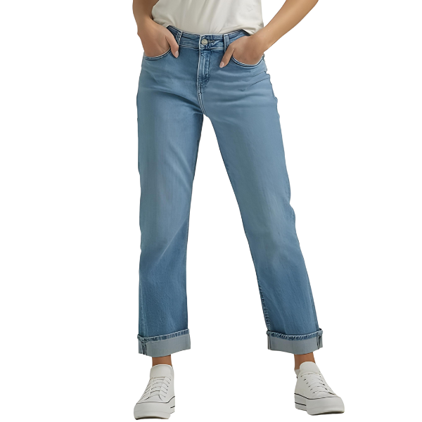 STRAIGHT STRETCHABLE JEANS FOR WOMEN-LIGHT BLUE