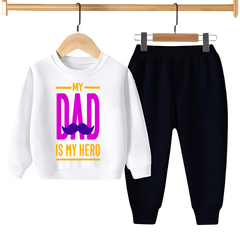 MY DAD IS MY HERO PRINTED SWEATSHIRT SET