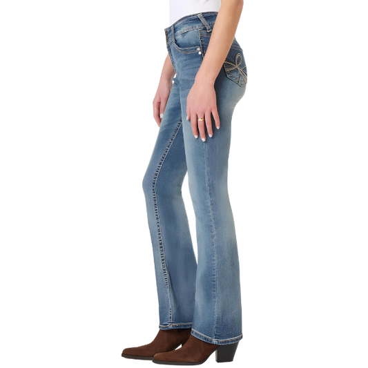 BELL BOTTOM STRETCHABLE JEANS FOR WOMEN- BLUE