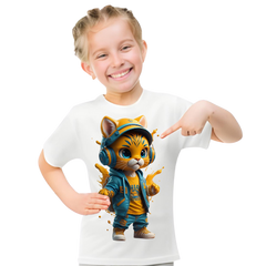 Cool Cat Printed T Shirt For Kids