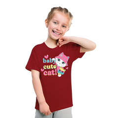 Baby Cat Printed T Shirt For Kids