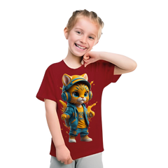 Cool Cat Printed T Shirt For Kids