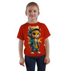 Cool Cat Printed T Shirt For Kids