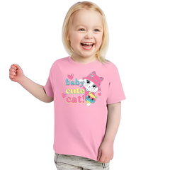 Baby Cat Printed T Shirt For Kids