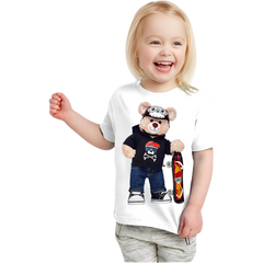 TEDDY BEAR SKATEBOARD KIDS T SHIRT