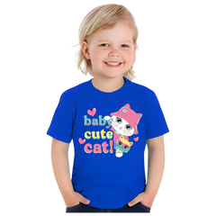 Baby Cat Printed T Shirt For Kids