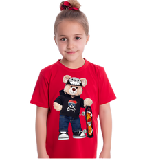 TEDDY BEAR SKATEBOARD KIDS T SHIRT