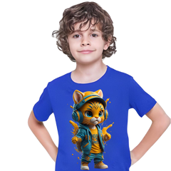 Cool Cat Printed T Shirt For Kids