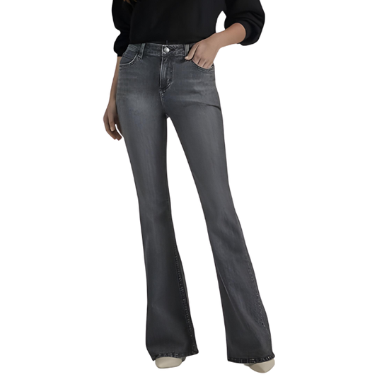 BELL BOTTOM STRETCHABLE JEANS FOR WOMEN- GREY