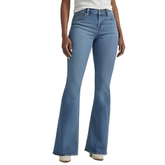 BELL BOTTOM STRETCHABLE MID RISE JEANS FOR WOMEN-  LIGHT BLUE