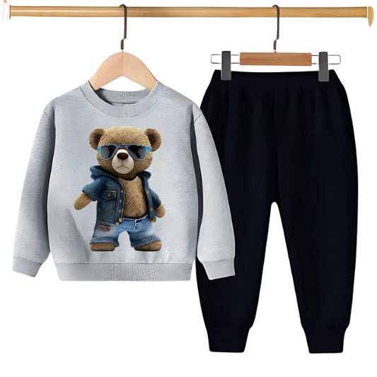 TEDDY BEAR PRINTED SWEATSHIRT SET