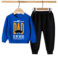 MY DAD IS MY HERO PRINTED SWEATSHIRT SET