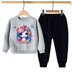 CUTE UNICORN PRINTED SWEATSHIRT SET