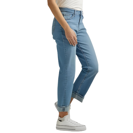 STRAIGHT STRETCHABLE JEANS FOR WOMEN-LIGHT BLUE