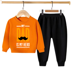 MY DAD IS MY HERO PRINTED SWEATSHIRT SET