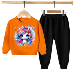 CUTE UNICORN PRINTED SWEATSHIRT SET