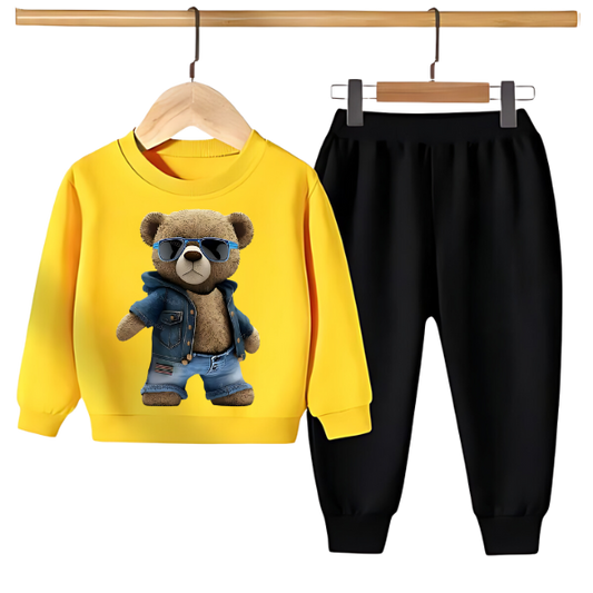 TEDDY BEAR PRINTED SWEATSHIRT SET