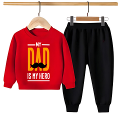 MY DAD IS MY HERO PRINTED SWEATSHIRT SET