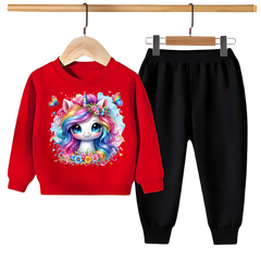 CUTE UNICORN PRINTED SWEATSHIRT SET