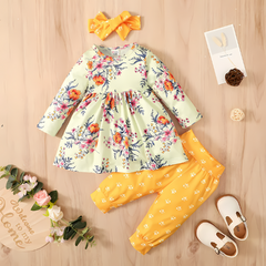 ALL FLORAL PRINTED WHITE & YELLOW  CO-ORD SET