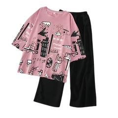 GRAPHICS PRITED WOMEN PJ SET