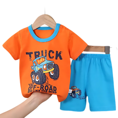 Orange Truck Off Road Kids Short Sleeve Kids Wear