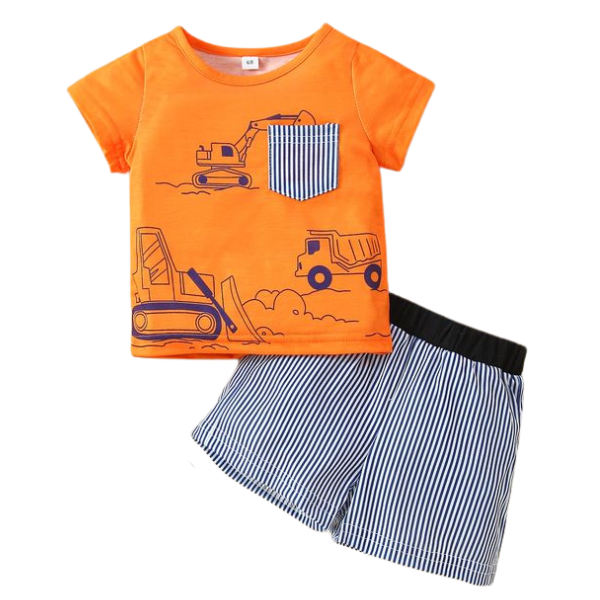 Orange machines Short Sleeve Kids Wear