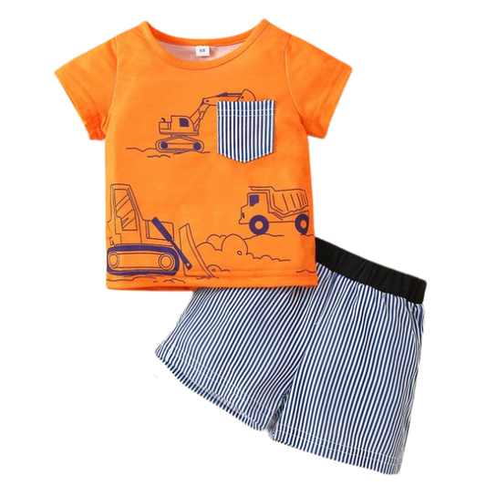 Orange machines Short Sleeve Kids Wear