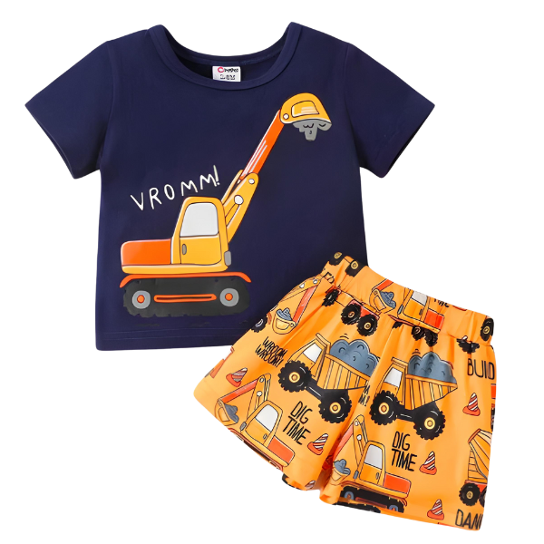 Excavator  Short Sleeve Kids Wear