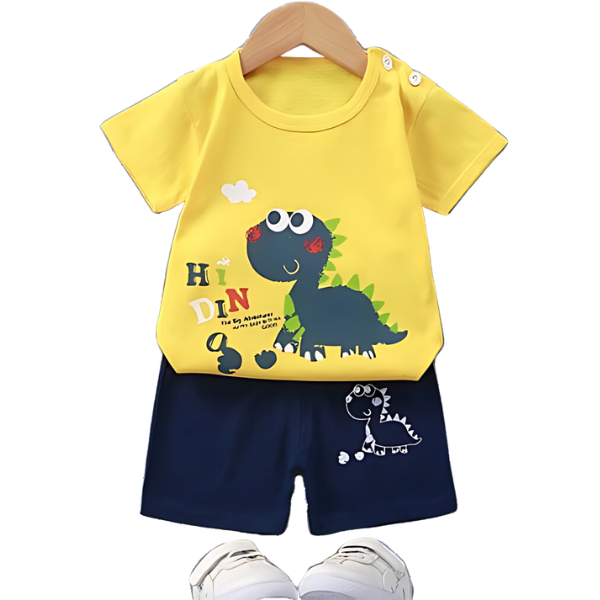 DINO SHORT SLEEVE SET KIDS WEAR