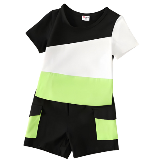 Tri panels Short Sleeve Kids Wear