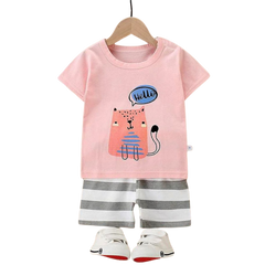 HELLO PINK SHORT SLEEVE SET KIDS WEAR