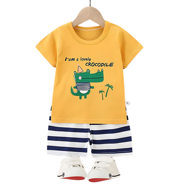 LOVELY CROCODILE SHORT SLEEVE SET KIDS WEAR