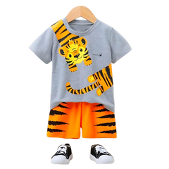 TIGER SHORT SLEEVE SET KIDS WEAR