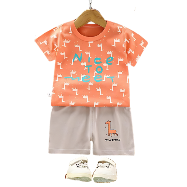 NICE TO MEET SHORT SLEEVE SET KIDS WEAR