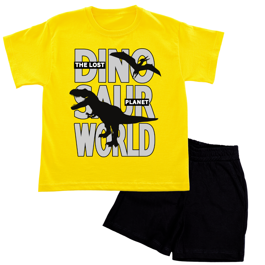 DINO World Shirt with BLACK Short Set