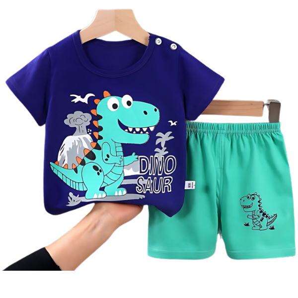 Dino  Printed Kids Short Sleeve Kids Wear