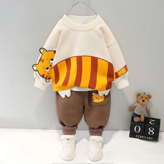 MEOW PRINTED KIDS SWEATSHIRT SET