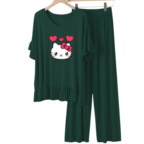 Bottle Green Frock Flapper style Loungewear - AL TAQWA