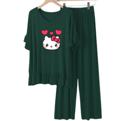 Bottle Green Frock Flapper style Loungewear - AL TAQWA