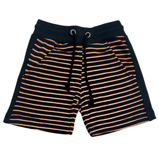 Black Stripe Cotton Terry Short