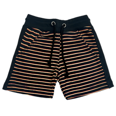 Black Stripe Cotton Terry Short