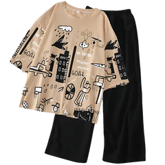 GRAPHICS PRITED WOMEN PJ SET