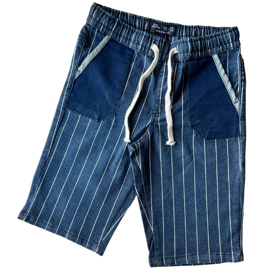 KIDS STRIPE BLUE COTTON SHORT