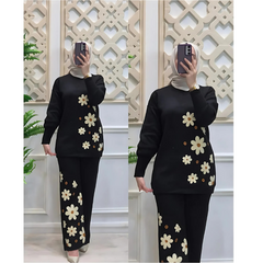 FLORAL PRINTED FLEECE CO ORD SET