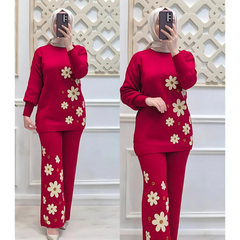 FLORAL PRINTED FLEECE CO ORD SET