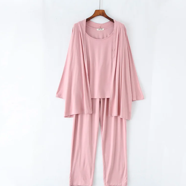 Long Sleeve Women Night Suit PJ Set 3 Pieces - AL TAQWA